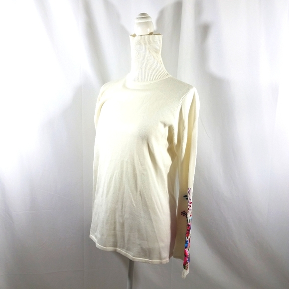 Linea by Louis Dell'Olio Crm Embroidered Sweater S - Picture 12 of 13